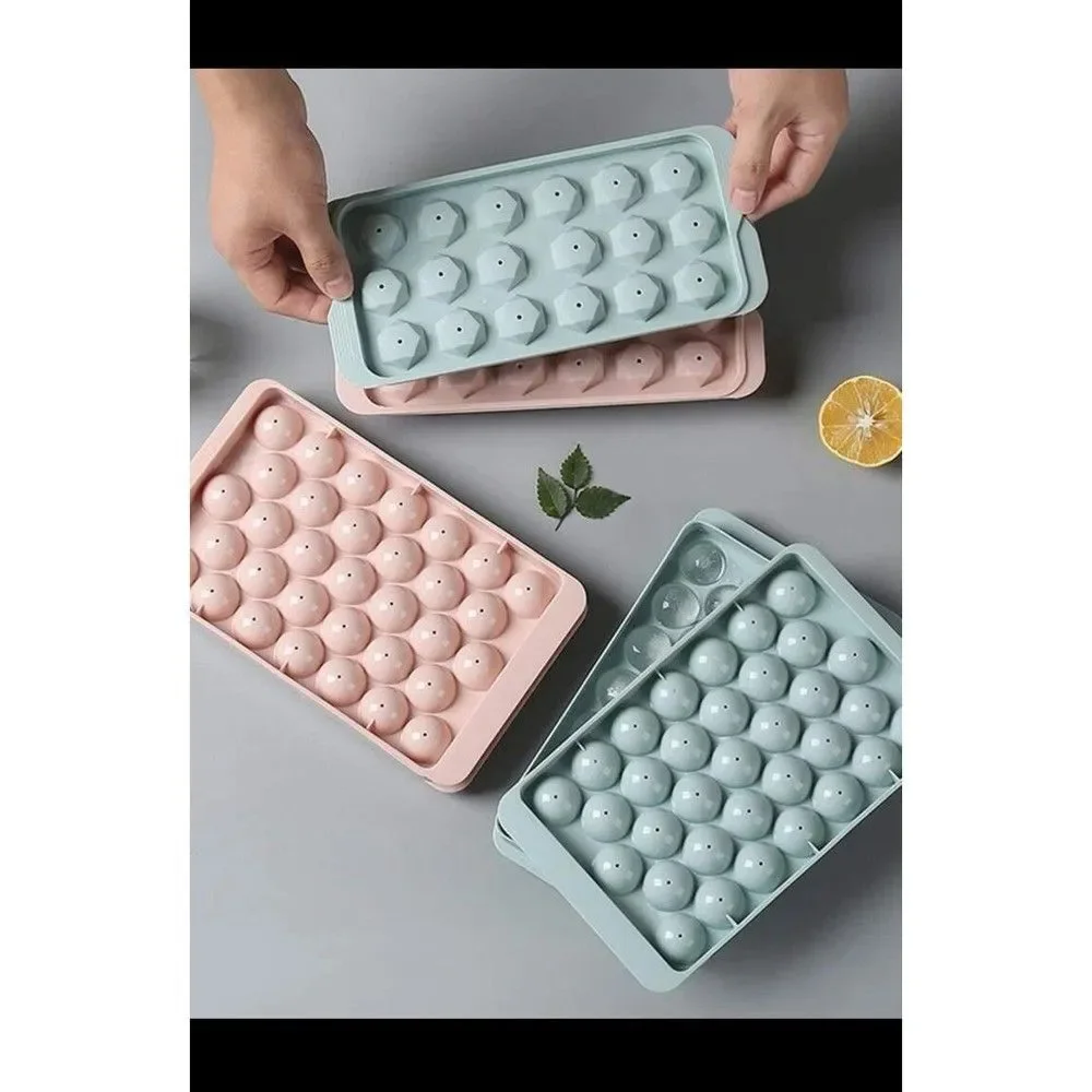 Ice Trays 3 pc Multi-grid Random Color Ice Ball Mold Pink Blue Sphere Set Sb